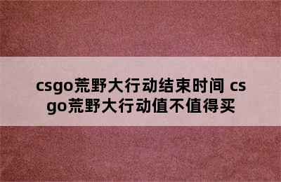 csgo荒野大行动结束时间 csgo荒野大行动值不值得买